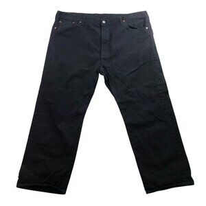 Levi's Men Jeans Size 46x29 501 Original Fit Straight Black Denim Classic Casual